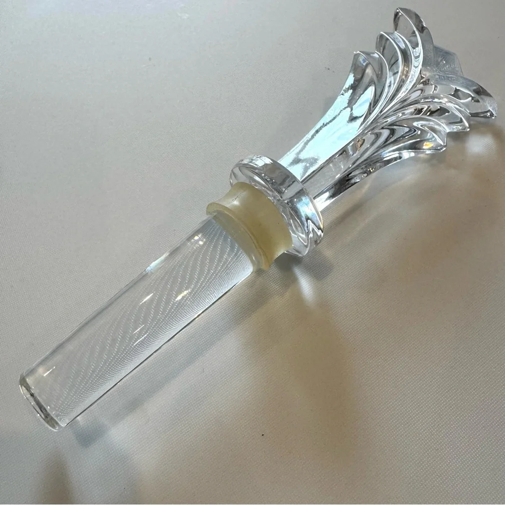 Vintage Fan Lead Crystal Bottle Decanter Stopper Art Deco 5.75